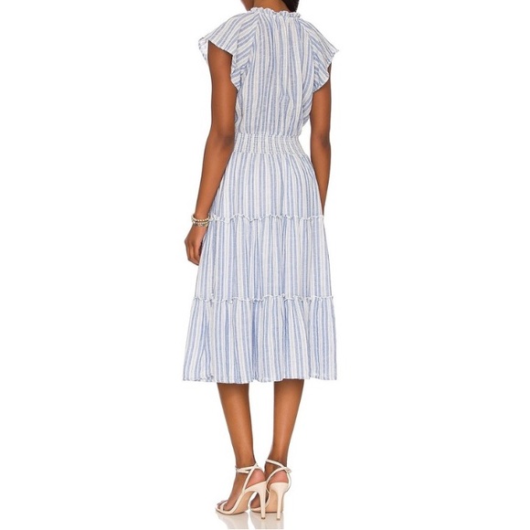 Rails $218 Amelia New Haven Blue and White Striped Midi Dress XS EUC - Picture 3 of 15